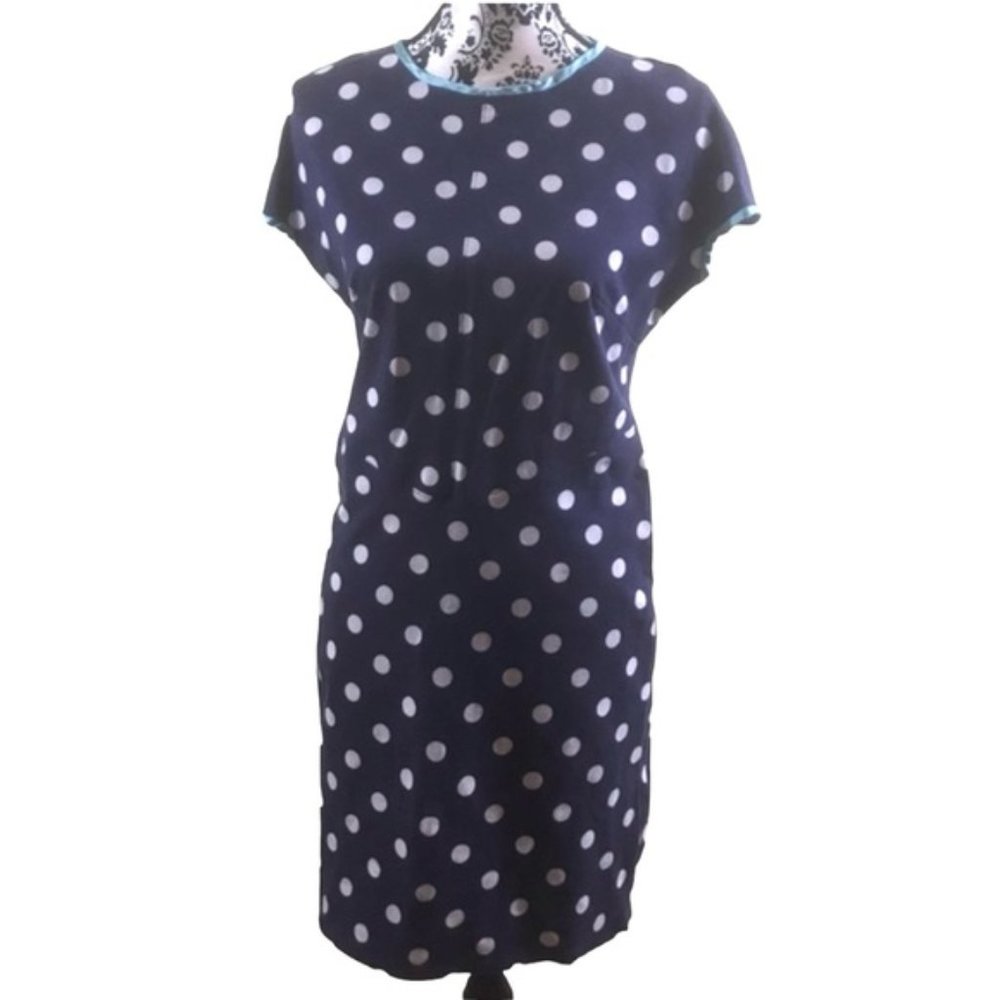 Women’s Dress 👗Blue White Dots Cotton ALSU00233